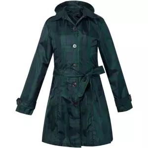 여성용 체크무늬 레인코트 허리밴드형 골프우의 트렌치코트