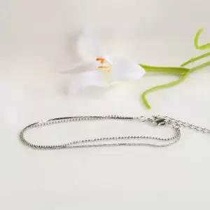 시후주얼리 화이트골드 실버 2줄 레이어드 볼체인 팔찌 LB288B 여성