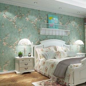 셀프벽지 도배 붙이는벽지 도 머리맡 벽지 벽 배경 소파 필요 거실 침실 목가적 필름 1pc 홈 꽃 부직포 취재 인 스티커 장식 950x53cm/374x20