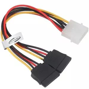 IDE 641CAS43 4핀 전원 to SATA 파워 15핀 Y 케이블 0.2m