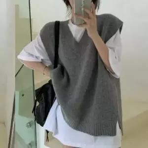 [하프클럽/다잇템]여성 가을겨울 스웨터 빅사이즈 브이넥 조끼