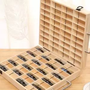 아로마 오일 보관함 에센셜 우드 케이스 72칸 진열