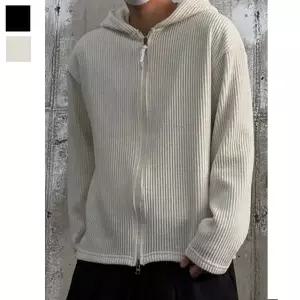 [리빌모아]남자 루프 골지 크롭 후드집업 OF JUA 377 크림_P418636477