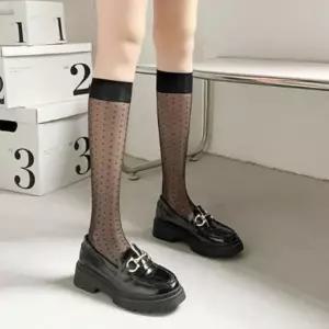 [옷자락]여성 시스루 디자인 니삭스 일상복 포인트 양말_P418640337