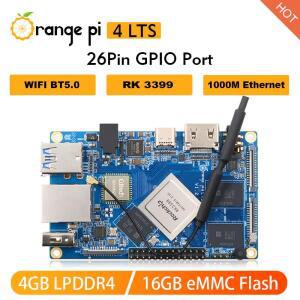 Orange Pi 4 LTS 4GB LPDDR4 RAM 16GB EMMC 개발 보드 Rockchip RK3399,WiFi+BT5.0, 기가비트 이더넷, Andr