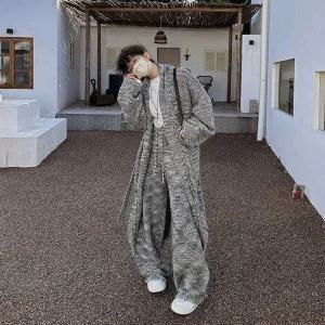 남자롱가디건 니트 숄 스웨터 가디건 프론트 카라