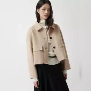 주크 정가 499,000원 싱글 카라 울 블렌디드 숏 코트 Z254MSG503