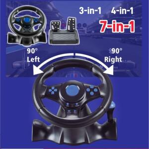 호환 게이밍 레이싱 스티어링 휠 핸들 진동 컨트롤러 게임용 시뮬레이션 카 페달 (스위치/ 엑스박스 원/ 36