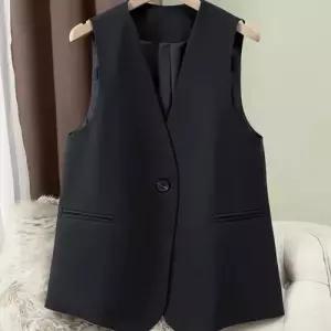 볼사스 여친 캐주얼 가을 조끼 브이넥 정장 양복 나시 빅사이즈 노카라 ADOR3