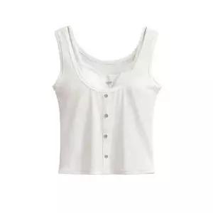 볼사스 여성용 가을 캐주얼 투피스 레이어드 조끼 나시 레이스 ADOR3