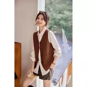 볼사스 여성 캐주얼 가을 조끼 정장 슬림핏 블레이저 ADOR3