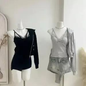 볼사스 여성 캐주얼 가을 조끼 레이스 솔리드 끈 나시 민소매 상의 패드 ADOR3