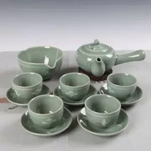 [골드스마일]청자 다기 도자기 다기 전통 숙우 선물용 5인 주전자 숙우세트