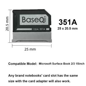 호환 마이크로소프트 서피스 북23 15인치용 플러시 베이스Qi 마이크로SD 어댑터 서피스 북IIIII 15인치 카