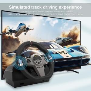 호환 게임용 스티어링 휠 핸들  시프터페달 포함  270 도 레이싱 PC PS4 Xbox 시리즈 X/S