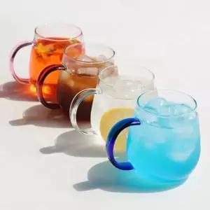 [골드스마일]내열 유리 컵 홈카페 유리 컵 항아리 손잡이 커피 라떼 투명 카페