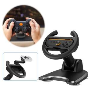 호환 스위치 2/ PS5 엘리트 컨트롤러 360용  회전식 레이싱 스티어링 휠 핸들 호환