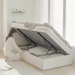 상일리베가구 플뢰르 패브릭 수납 리프트업 침대프레임 SS