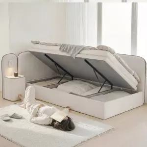 상일리베가구 플뢰르 호텔 가드형 리프트업 수납 침대프레임+협탁1EA