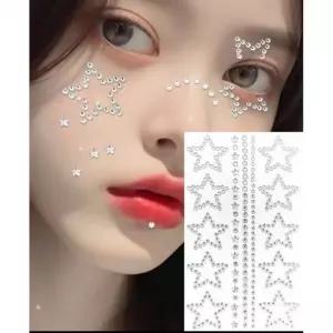 워터밤 무대 타투 남녀 얼굴 스티커 바다 흑백 공연 블랙 포인트 페이스 공용 문신 파츠 미니