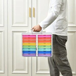 비닐정리함 대용량 고강도 플라스틱 스크랩북 보관함 넓은 앨범 사진 스티커 공예품 다이아몬드 페인팅 장식품