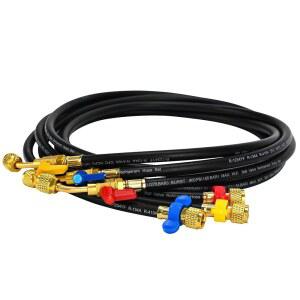 있는 134A 컴팩트 72 플레어 업그레이드된 컬러 코딩 3팩 냉매 410A KLENZMATE A2L 렌치가 호스 호스 1234YF용 피팅 키트 밸브 HVAC