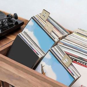 비닐정리함 26개 나무 비닐 레코드 디바이더 DVDOrganizer 알파벳 탭이 있는 파일