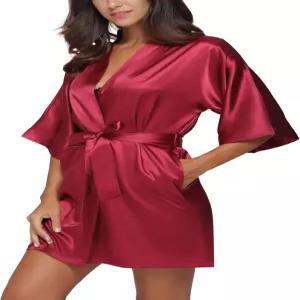 신부 파티 들러리 라운지웨어를 위한 번들 여성 실크 로브 숏 새틴 목욕 경량 웨딩