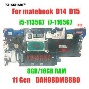 화웨이 BoD-WDI9 BOB-WAH9 메이트북 D14 D15 노트북 마더보드, DAH98DMB8B0, i5-1135G7, I7-1165G7, 8Gb, 1