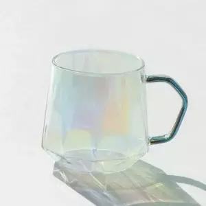 핸들 유리 컵 오로라 유리 컵 감성 무지개 홈카페 내열 머그컵