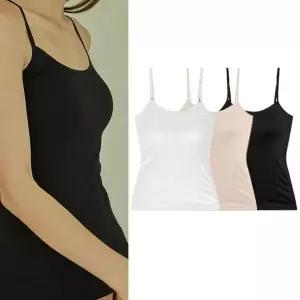 모달 원단 노와이어 일체형 끈 브라탑 인견 캡 캐미솔 브라