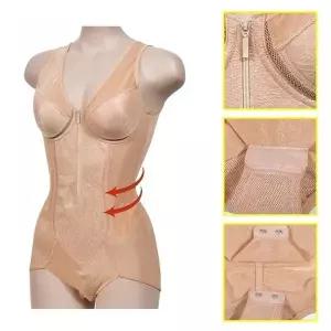 와이어 몰드 B컵 지퍼 올인원 바디쉐이퍼 여성 보정속옷 지퍼형