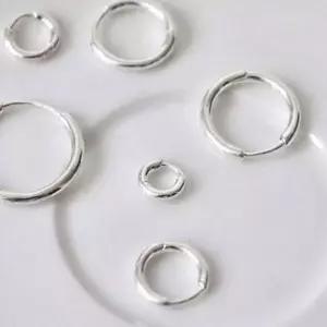실버 링 귀걸이 실버 귀걸이 은라운드 데일리 라운드 얇은 작은