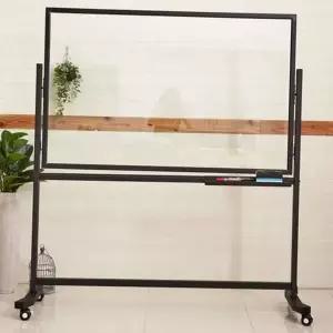 이동식 유리 칠판 회전형 유리 칠판 블랙프레임 스탠드형 인테리어