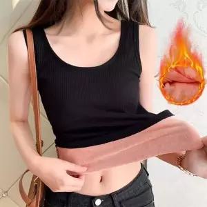 민소매티 여성 기모 겨울 이너웨어 얇은 골지