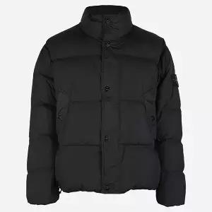 스톤아일랜드 6S 4100107 S0183 V0029 와펜 심리스 터널 후드 패딩 자켓 블랙