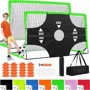 포터블 팝업 축구 골 - 축구공 득점 타겟 천 콘셀이 장착된 6x4피트 뒷마당 훈련 장비 펜싱 야구 및