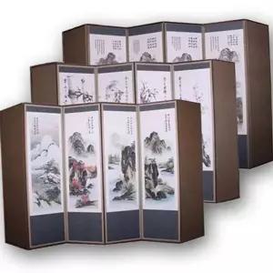 수작업 전통 병풍 사군자 한국화 병풍 장식용 혼례 고급 6폭
