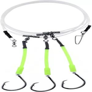 닥터피쉬 딥 드롭 스내퍼 리그 6피트 하단 낚시 장비 글로우 슬리브가 있는 서클 훅 3개 할리벗 그루퍼