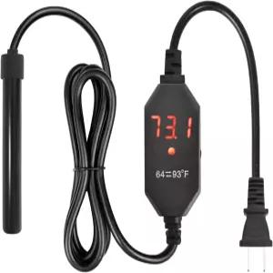YOFOTHS 알루미나 세라믹 미니 수족관 히터 USB 10W 디지털 디스플레이 온도 조절기 조절이 가능한 컴팩트