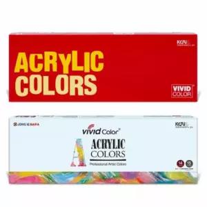 비비드컬러 12ml 14색 화방물감 아크릴세트전문가용물감 그림 재료 화재료 미술용품 유화