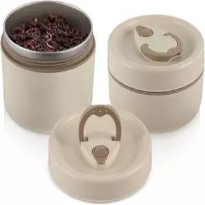 허니닥 낚시 미끼 용기 스테인리스 스틸 단열 라이브 보관함 핸드백 1개와 핀셋 웜 홀더 2개로 신선하고