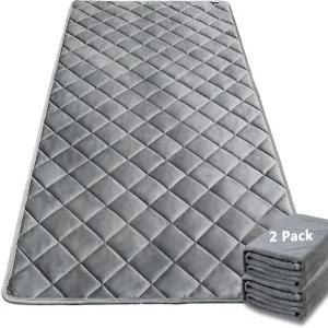 시미이콥 기니피그 플리스 침구 18X24in 2팩 이지 클린 슈퍼 흡수제 냄새 제어 및 방수 재사용 가능한