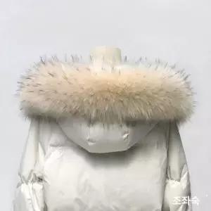 프리미엄 라쿤퍼 퍼 수선 자켓 털 교체 페이크퍼 패딩 화이트 폭스 75cm