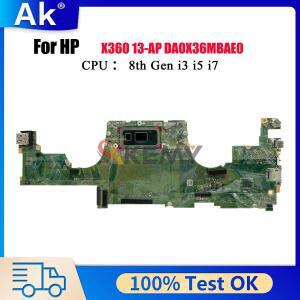 DA0X36MBAE0 HP Spectre X360 13-AP용 노트북 마더보드(i5 i7 8세대 CPU 8GB 16GB RAM L37640-001 L37638-6