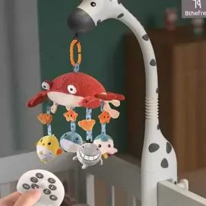 유아 모빌 신생아 회전 멜로디 아기 침대 모빌 음악 딸랑이 오감 발달 인형 선물