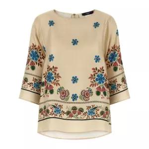 위켄드 티어드롭 컷아웃 실크 트윌 블라우스 2615111062600 001