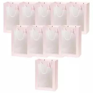 24x14x35cm 핑크 대 꽃 투명 쇼핑백 10개기프트 선물가방 산타 루돌프 크리스마스 성탄절 답례품포장 어린