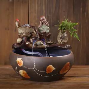 가정용 도자기 미니 분수대 안개 분사 순환식 탁상 인테리어 장식품 거실 분위기 연출