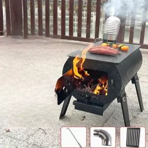 거꾸로 타는 난로 주물난로 무쇠 소각로 나무 스토브